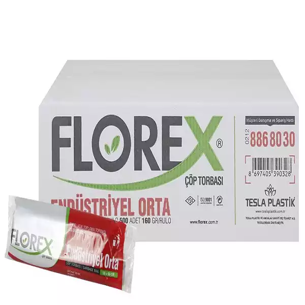 FLOREX 55CM X 60CM ENDÜSTRİYEL ORTA BOY ÇÖP TORBASI