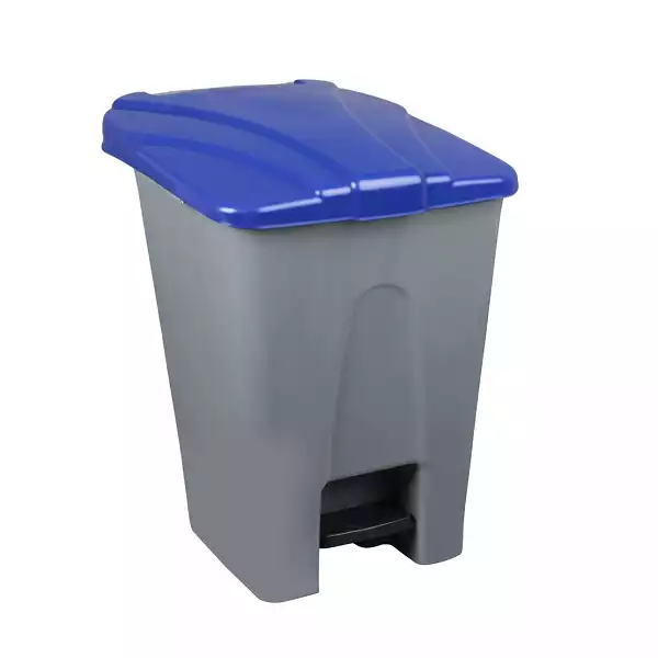 PEDALLI TEKERLEKLİ ÇÖP KOVASI 70 LT MAVİ